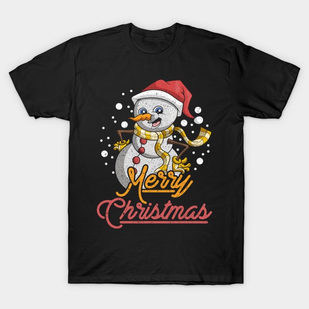 Merry Christmas Xmas Festive Snowman T-Shirt by shirtsyoulike